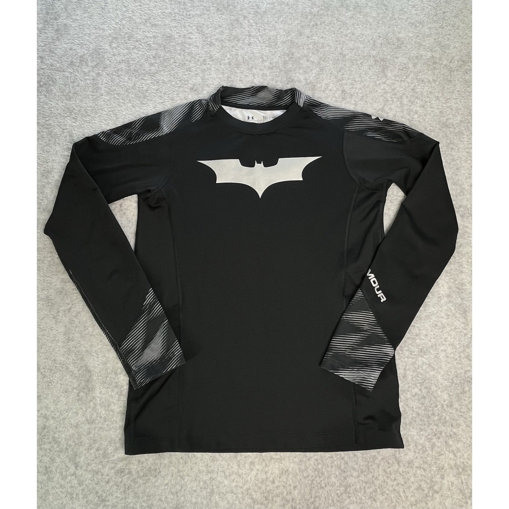 Under Armour Batman DC Comics Compression Shirt Long Sleeve Youth Lg Coldgear